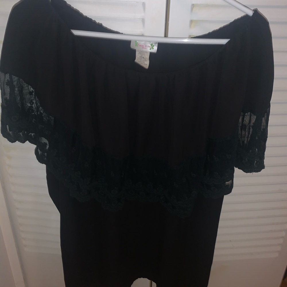 Over The shoulder black blouse
